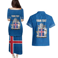 Personalized Iceland Coat of Arms Couples Matching Puletasi and Hawaiian Shirt Runic Alphabet Viking Runes Pattern