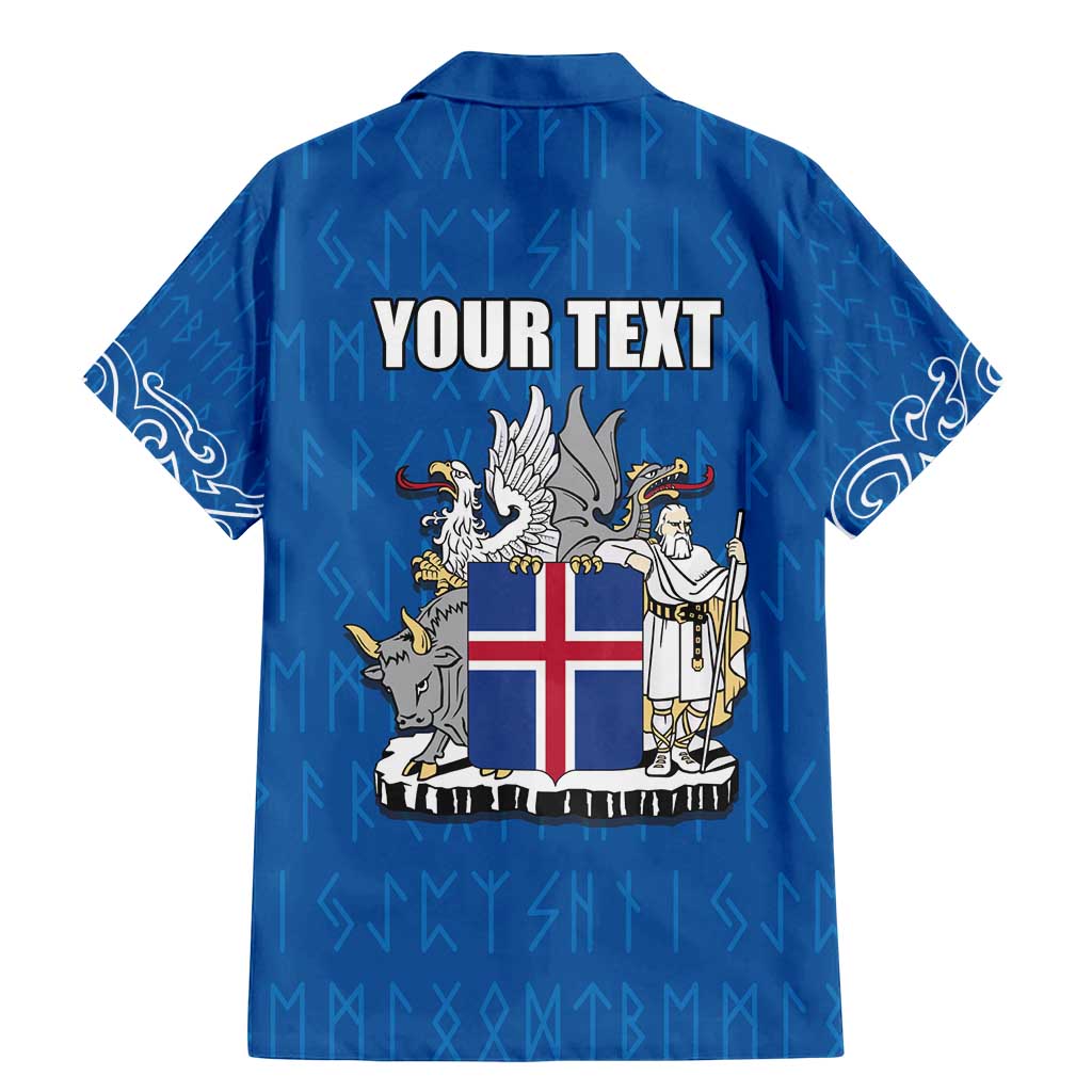 Personalized Iceland Coat of Arms Family Matching Mermaid Dress and Hawaiian Shirt Runic Alphabet Viking Runes Pattern