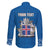 Personalized Iceland Coat of Arms Family Matching Off The Shoulder Long Sleeve Dress and Hawaiian Shirt Runic Alphabet Viking Runes Pattern