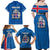Personalized Iceland Coat of Arms Family Matching Off Shoulder Maxi Dress and Hawaiian Shirt Runic Alphabet Viking Runes Pattern