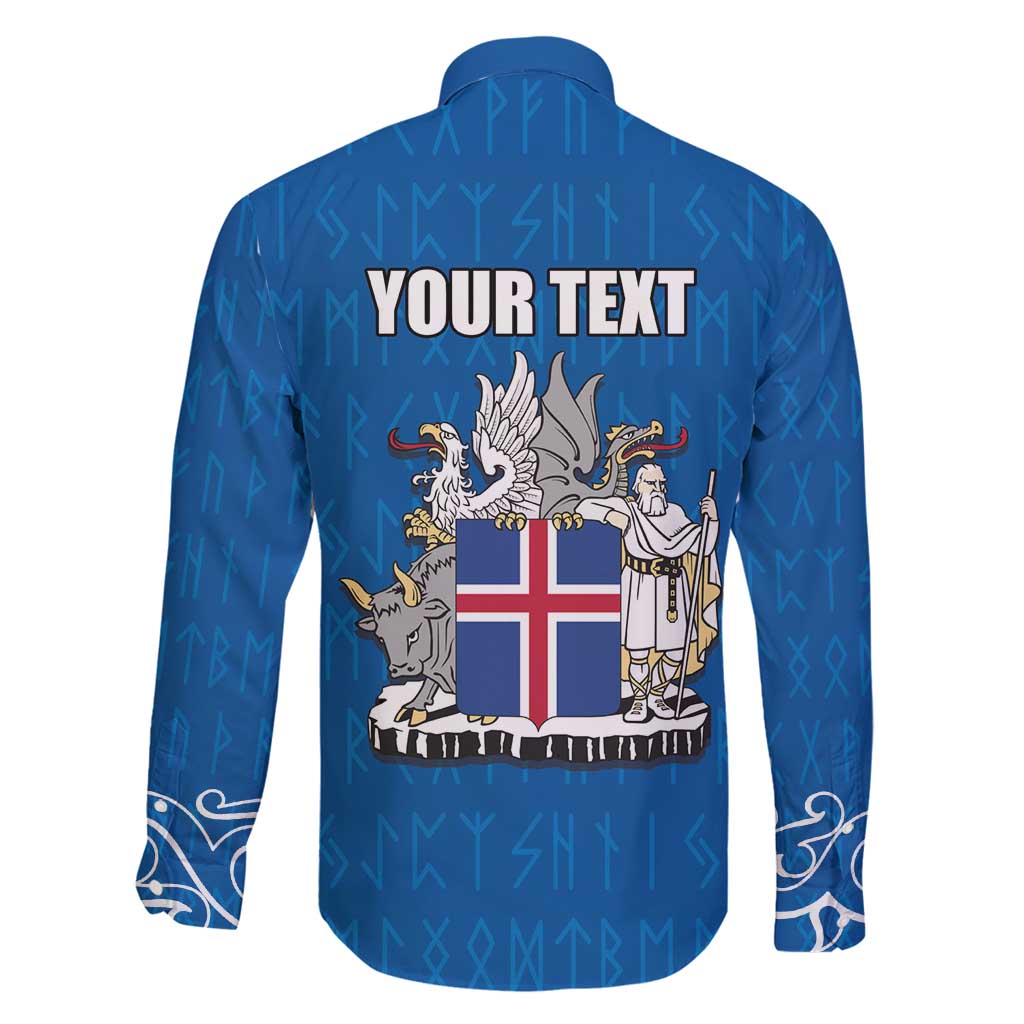 Personalized Iceland Coat of Arms Family Matching Tank Maxi Dress and Hawaiian Shirt Runic Alphabet Viking Runes Pattern