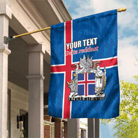 Personalized Iceland Coat of Arms Garden Flag Runic Alphabet Viking Runes Pattern