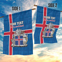 Personalized Iceland Coat of Arms Garden Flag Runic Alphabet Viking Runes Pattern