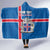 Personalized Iceland Coat of Arms Hooded Blanket Runic Alphabet Viking Runes Pattern
