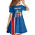 Personalized Iceland Coat of Arms Kid Short Sleeve Dress Runic Alphabet Viking Runes Pattern
