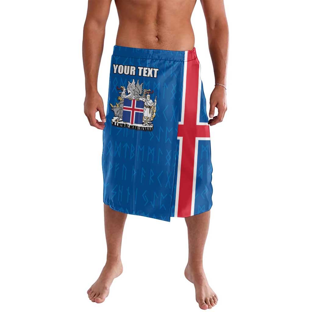 Personalized Iceland Coat of Arms Lavalava Runic Alphabet Viking Runes Pattern