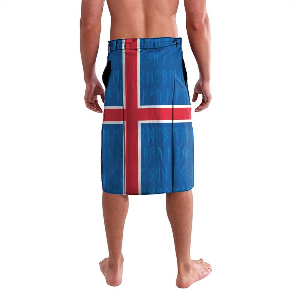 Personalized Iceland Coat of Arms Lavalava Runic Alphabet Viking Runes Pattern