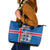 Personalized Iceland Coat of Arms Leather Tote Bag Runic Alphabet Viking Runes Pattern