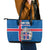 Personalized Iceland Coat of Arms Leather Tote Bag Runic Alphabet Viking Runes Pattern