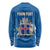 Personalized Iceland Coat of Arms Long Sleeve Shirt Runic Alphabet Viking Runes Pattern