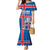Personalized Iceland Coat of Arms Mermaid Dress Runic Alphabet Viking Runes Pattern
