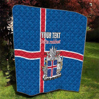 Personalized Iceland Coat of Arms Quilt Runic Alphabet Viking Runes Pattern
