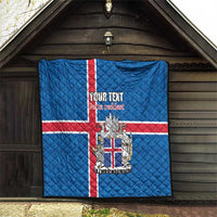 Personalized Iceland Coat of Arms Quilt Runic Alphabet Viking Runes Pattern