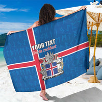 Personalized Iceland Coat of Arms Sarong Runic Alphabet Viking Runes Pattern