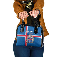 Personalized Iceland Coat of Arms Shoulder Handbag Runic Alphabet Viking Runes Pattern