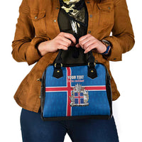 Personalized Iceland Coat of Arms Shoulder Handbag Runic Alphabet Viking Runes Pattern