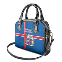 Personalized Iceland Coat of Arms Shoulder Handbag Runic Alphabet Viking Runes Pattern