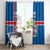 Personalized Iceland Coat of Arms Window Curtain Runic Alphabet Viking Runes Pattern