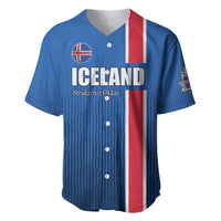 Custom Iceland Football Baseball Jersey Blue with Flag Style