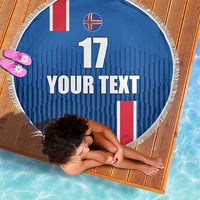 Custom Iceland Football Beach Blanket Blue with Flag Style