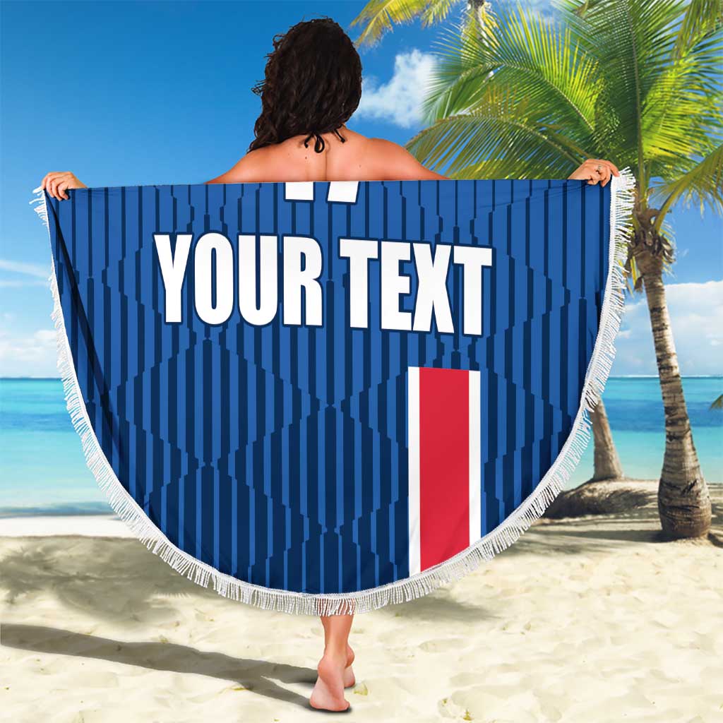 Custom Iceland Football Beach Blanket Blue with Flag Style