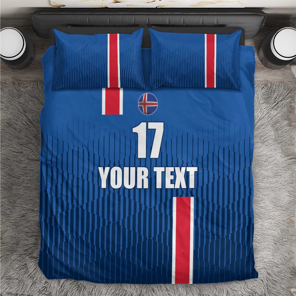 Custom Iceland Football Bedding Set Blue with Flag Style