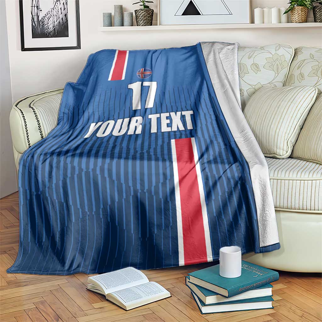 Custom Iceland Football Blanket Blue with Flag Style