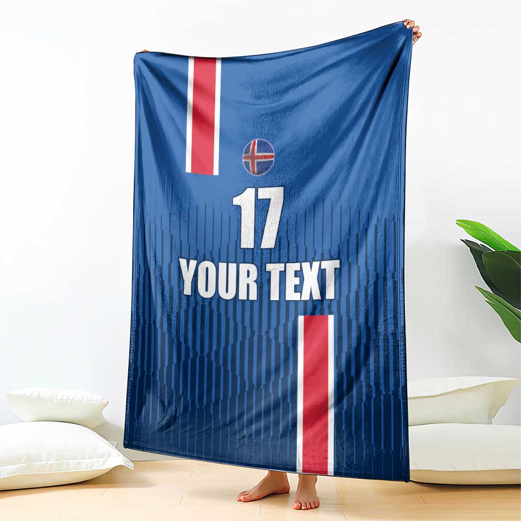 Custom Iceland Football Blanket Blue with Flag Style