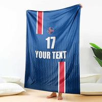 Custom Iceland Football Blanket Blue with Flag Style