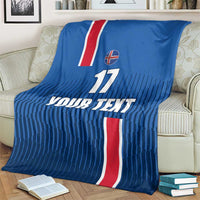 Custom Iceland Football Blanket Blue with Flag Style