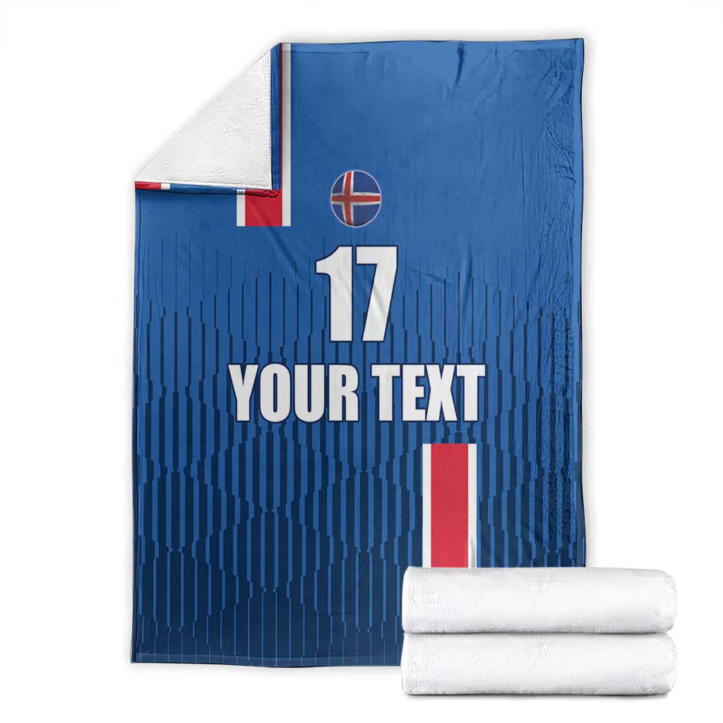 Custom Iceland Football Blanket Blue with Flag Style