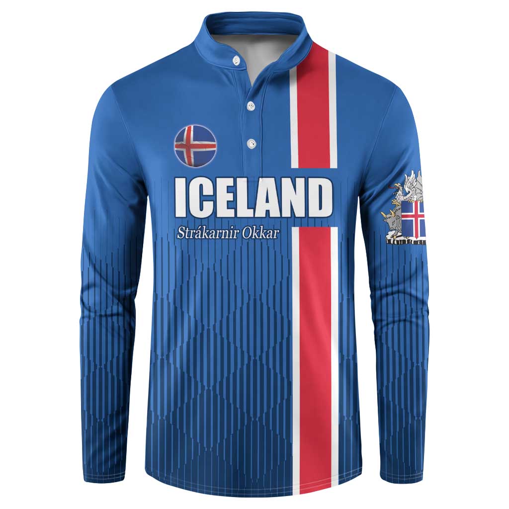 Custom Iceland Football Button Sweatshirt Blue with Flag Style