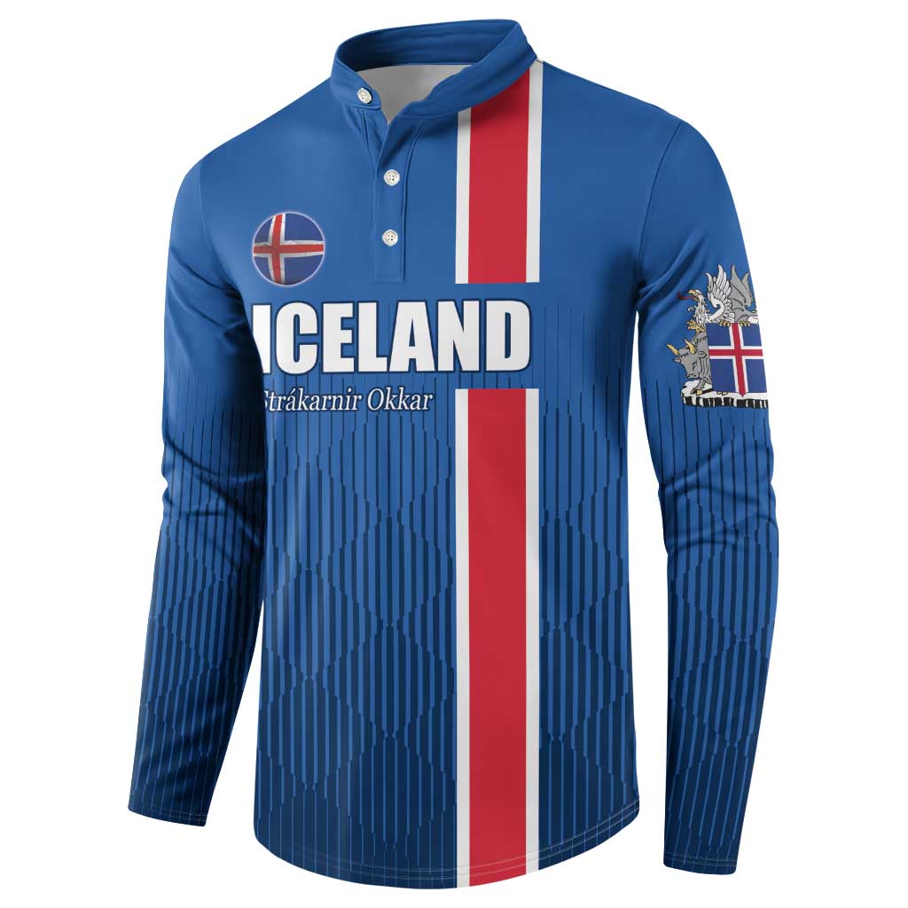 Custom Iceland Football Button Sweatshirt Blue with Flag Style