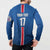 Custom Iceland Football Button Sweatshirt Blue with Flag Style