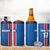 Custom Iceland Football 4 in 1 Can Cooler Tumbler Blue with Flag Style