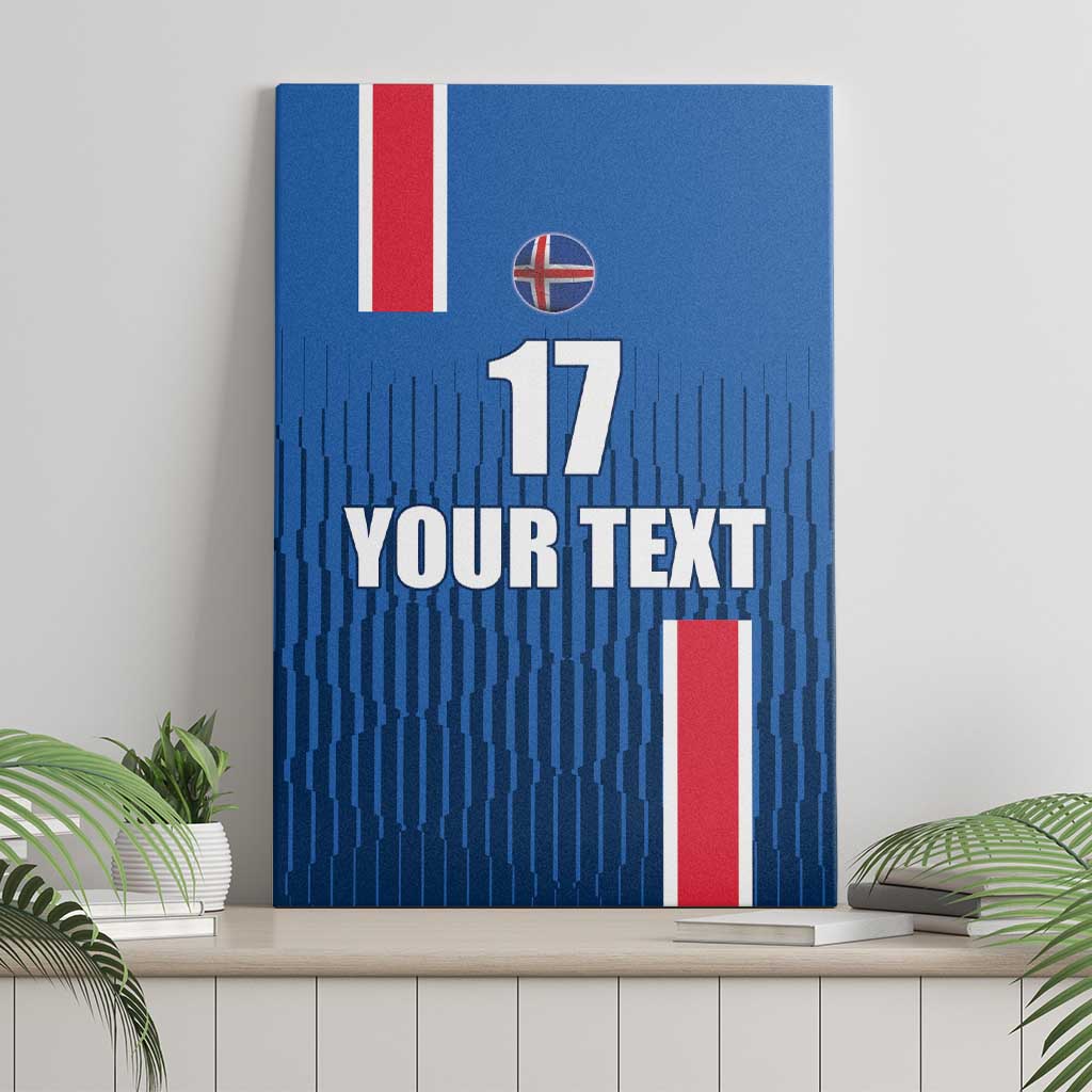 Custom Iceland Football Canvas Wall Art Blue with Flag Style