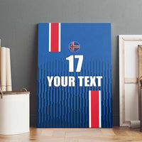 Custom Iceland Football Canvas Wall Art Blue with Flag Style
