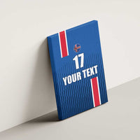 Custom Iceland Football Canvas Wall Art Blue with Flag Style