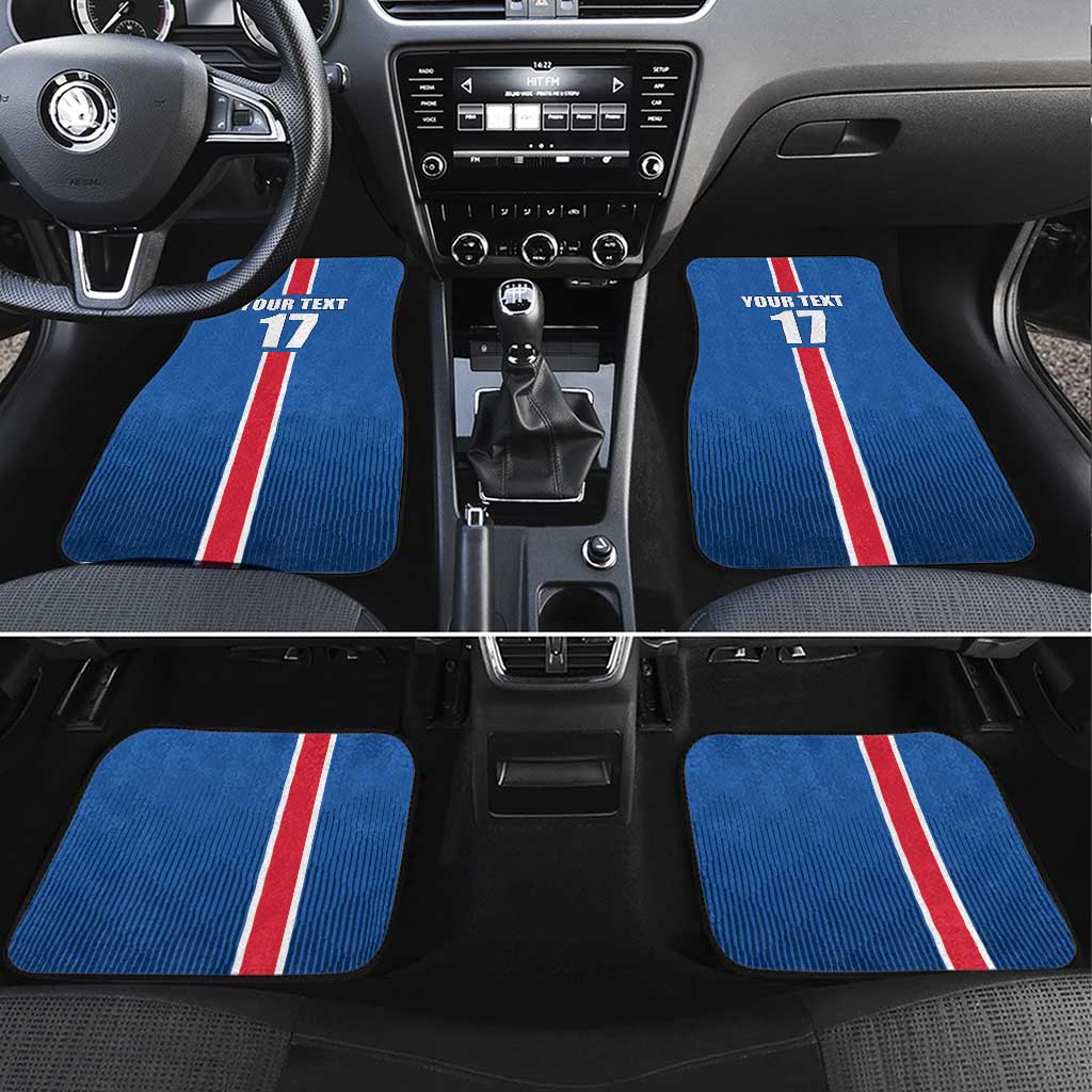 Custom Iceland Football Car Mats Blue with Flag Style