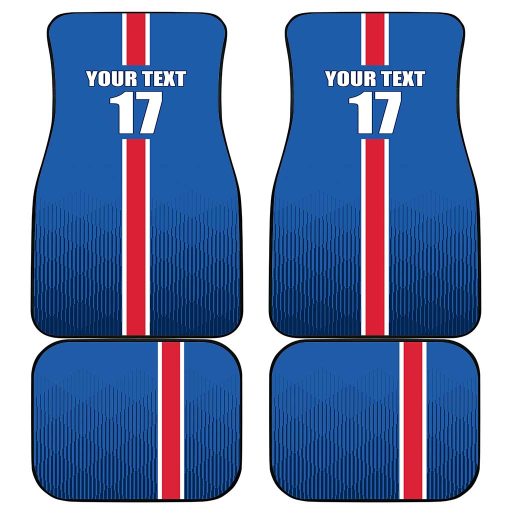 Custom Iceland Football Car Mats Blue with Flag Style