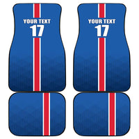 Custom Iceland Football Car Mats Blue with Flag Style