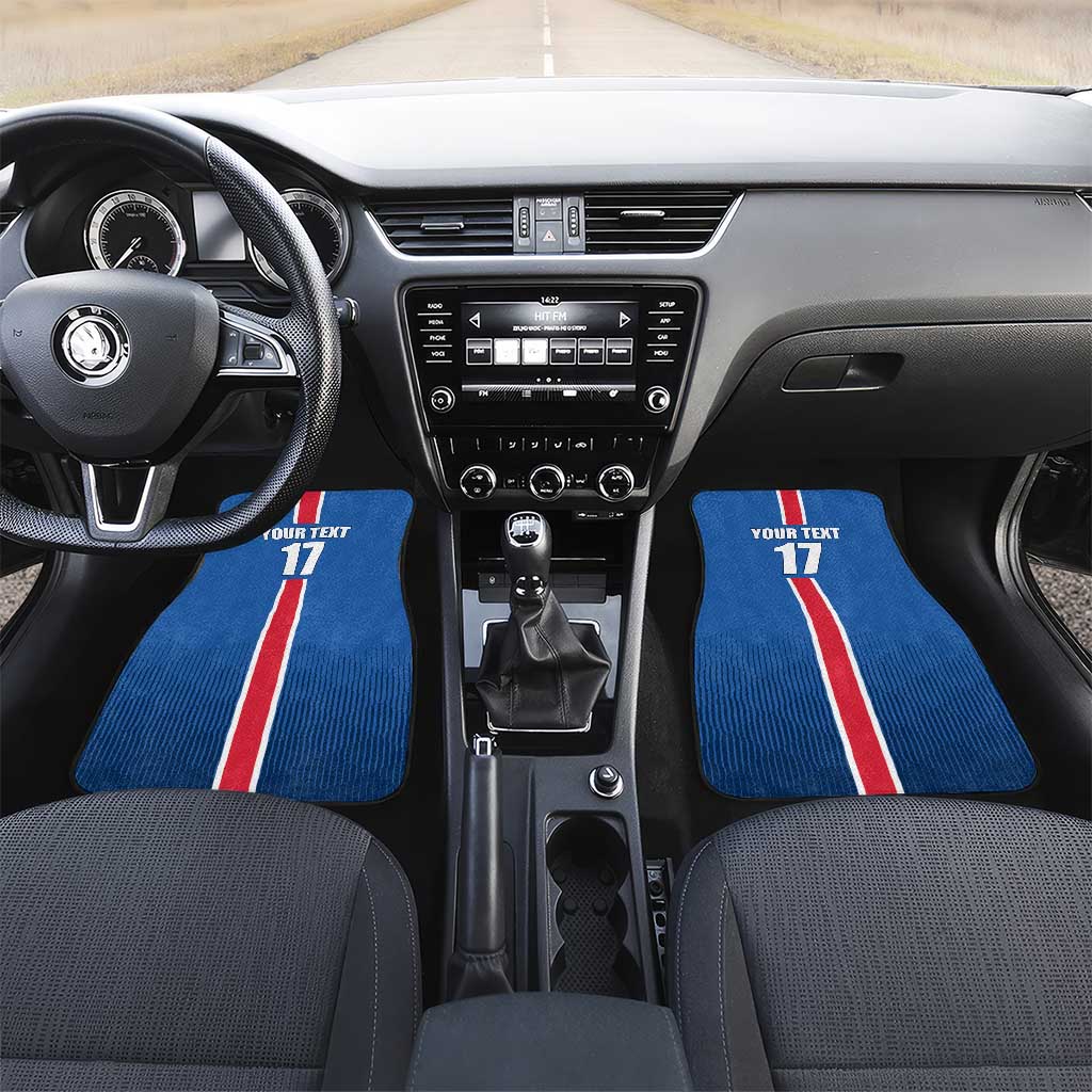Custom Iceland Football Car Mats Blue with Flag Style