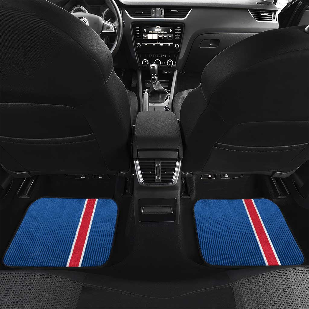 Custom Iceland Football Car Mats Blue with Flag Style
