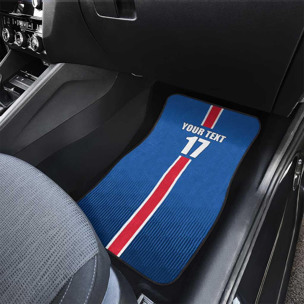 Custom Iceland Football Car Mats Blue with Flag Style