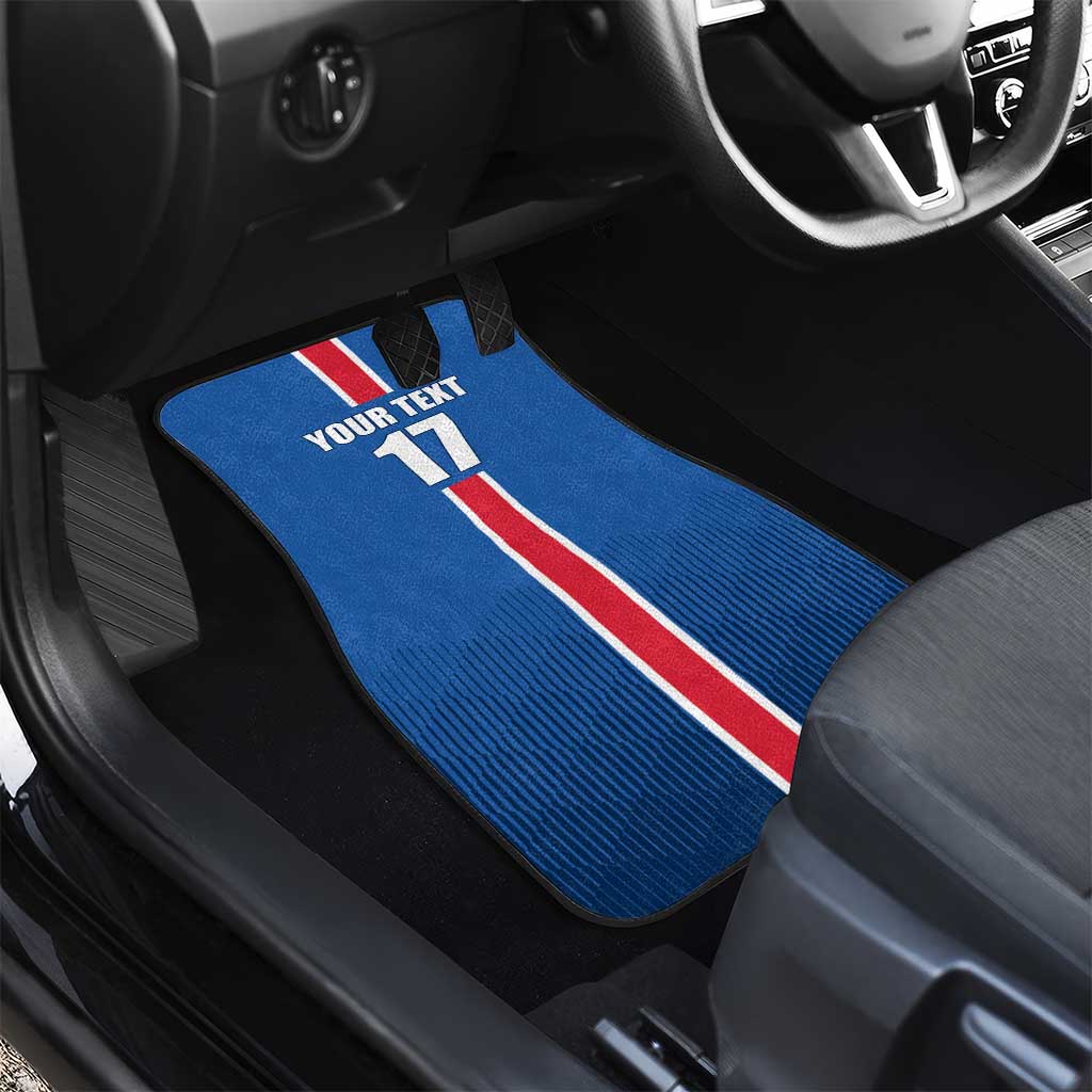 Custom Iceland Football Car Mats Blue with Flag Style
