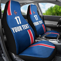 Custom Iceland Football Car Seat Cover Blue with Flag Style