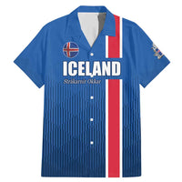 Custom Iceland Football Family Matching Mermaid Dress and Hawaiian Shirt Blue with Flag Style
