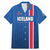 Custom Iceland Football Family Matching Mermaid Dress and Hawaiian Shirt Blue with Flag Style