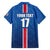 Custom Iceland Football Family Matching Off The Shoulder Long Sleeve Dress and Hawaiian Shirt Blue with Flag Style