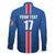 Custom Iceland Football Family Matching Off The Shoulder Long Sleeve Dress and Hawaiian Shirt Blue with Flag Style